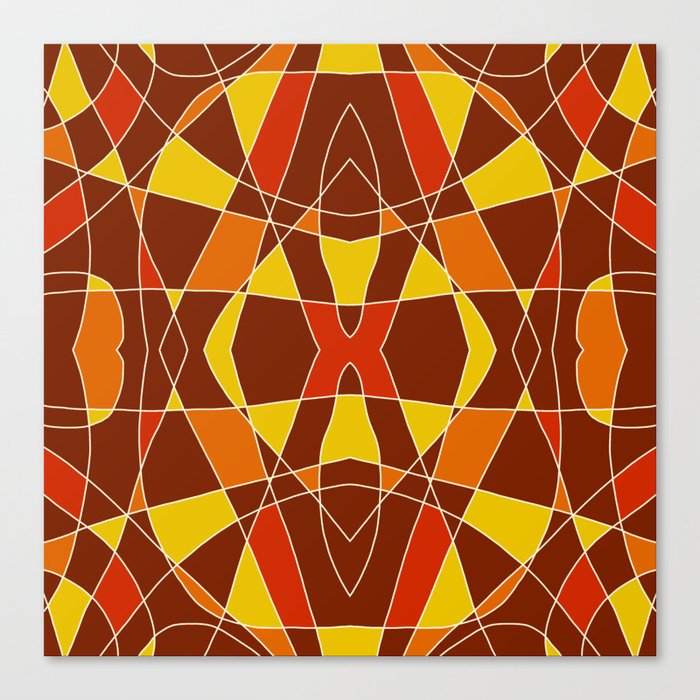 Retro Colored Symmetric Shape Canvas Print