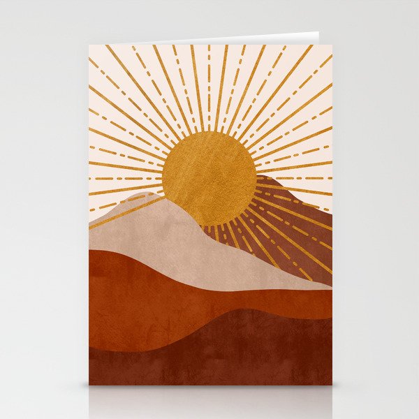 Sunset Dusk, Boho Prints Stationery Cards