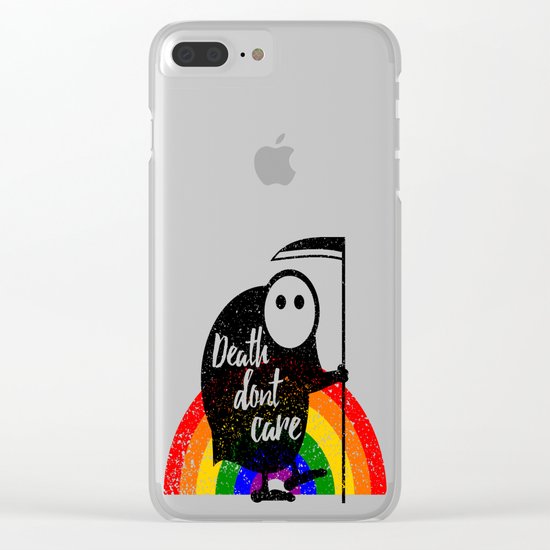 Death Don't Care Clear iPhone Case