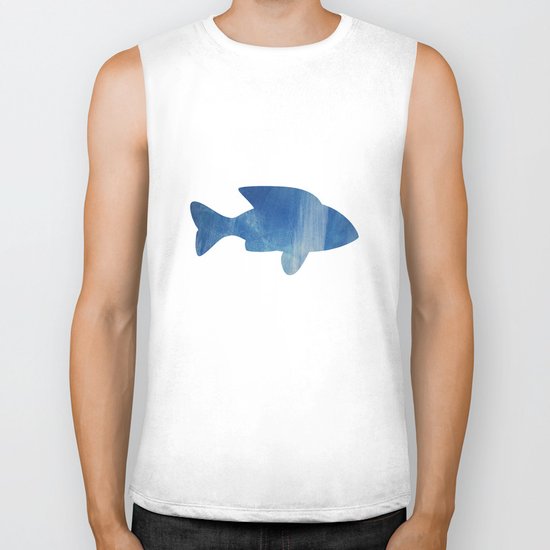 texture bleue Biker Tank