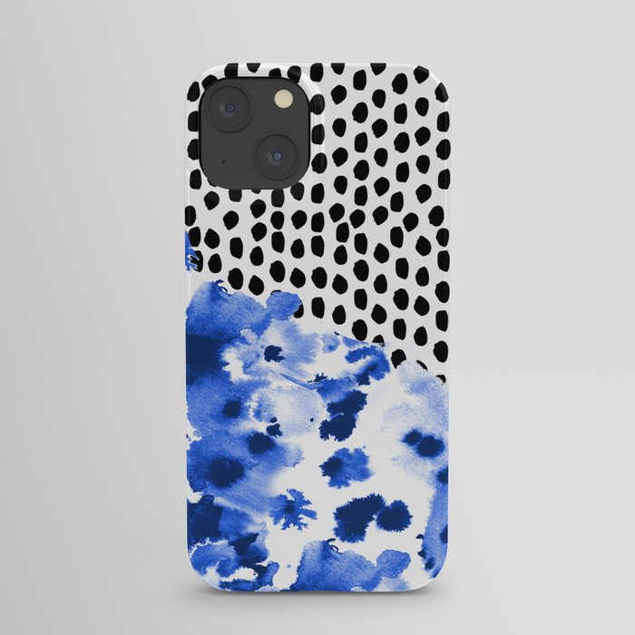 Monroe - India ink, indigo, dots, spots, print pattern, surface design iPhone Case
