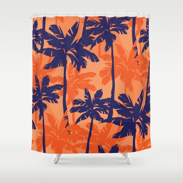 Tropical trees pattern Shower Curtain