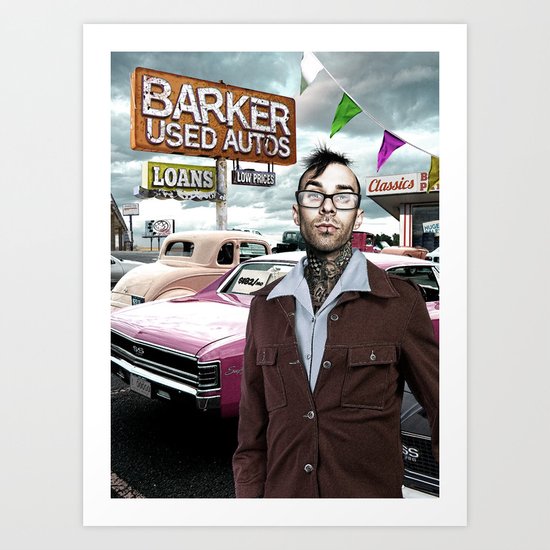 Barker Used Cars Art Print