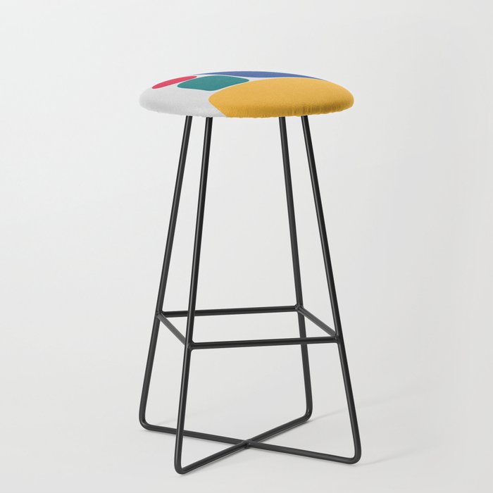Abstract Geometric Shape Red Green Blue Yellow Bar Stool
