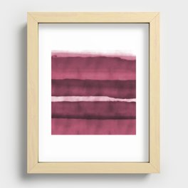 Abstract Hand painted Burgundy Watercolor Brushstrokes Recessed Framed Print