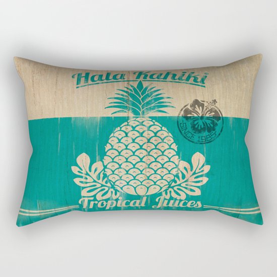 Hala Kahiki Juice Stand wooden board. Rectangular Pillow
