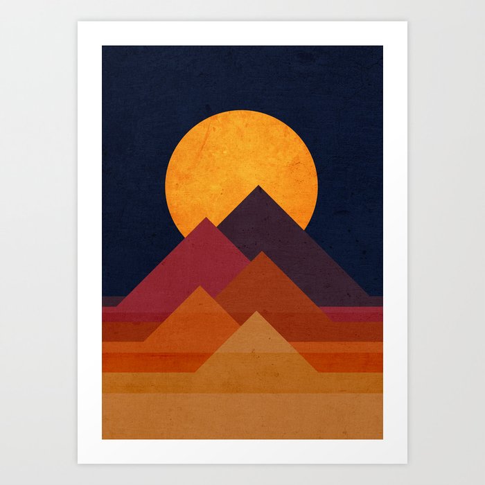 Full moon and pyramid Art Print