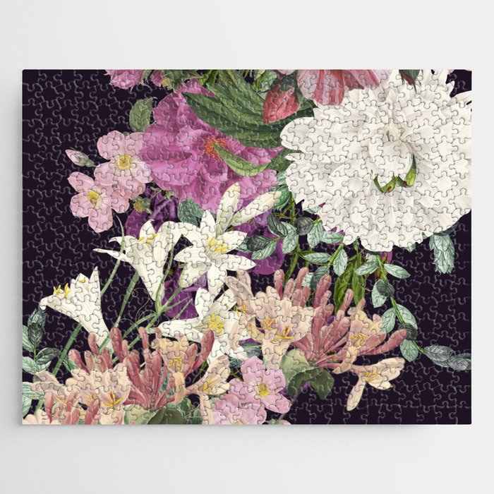Enchanting Midsummer Garden Botany Print Jigsaw Puzzle