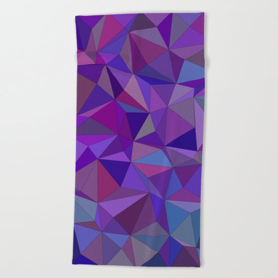 Chaotic purple tiles Beach Towel