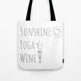 Sunshine Yoga Wine Gifts Tote Bag