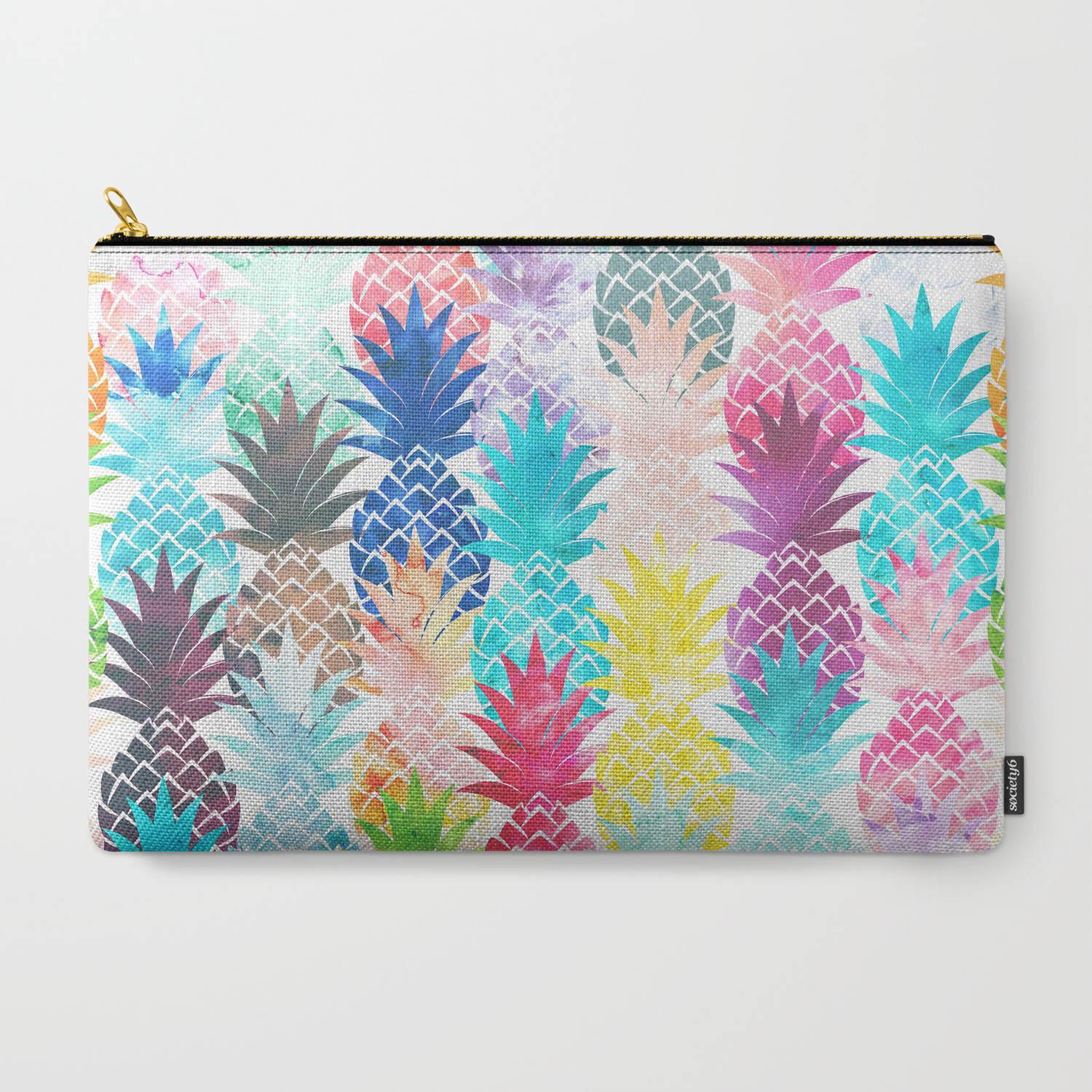 Society6 Hawaiian Pineapple Pattern Tropical Watercolor by Girly Trend by Audrey Chenal on Rectangular Pillow
