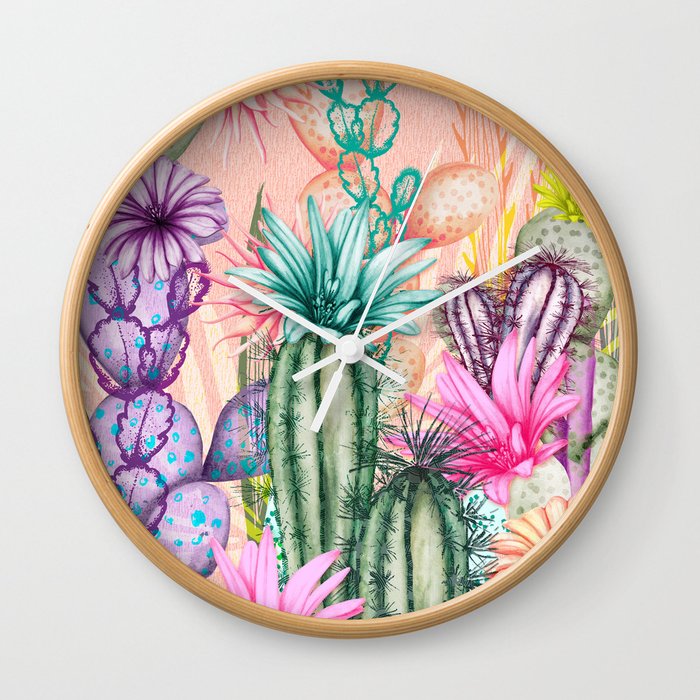 Cacti Love Wall Clock
