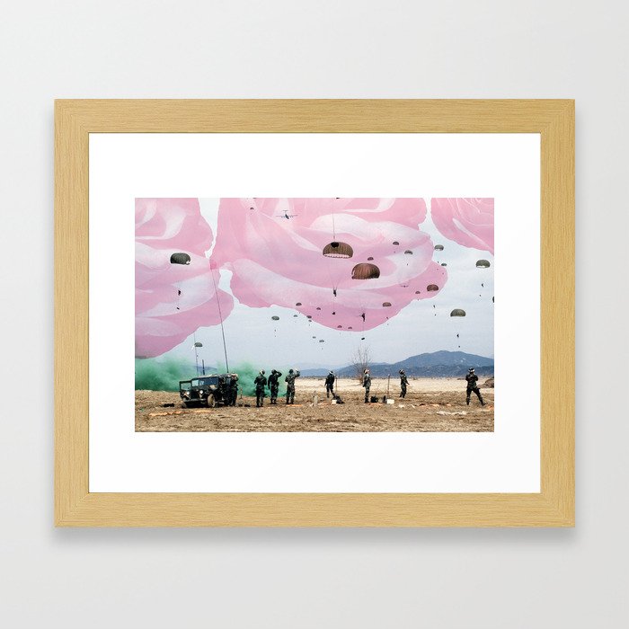 parachute rose Framed Art Print