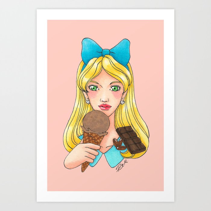 Chocolate Ice Cream Art Print