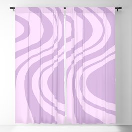 Swirl Marble Stripes Pattern (lavender) Blackout Curtain