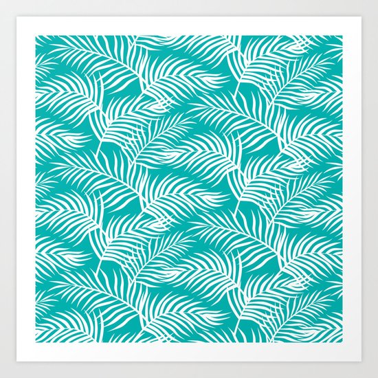 Palm Leaves_Teal Art Print