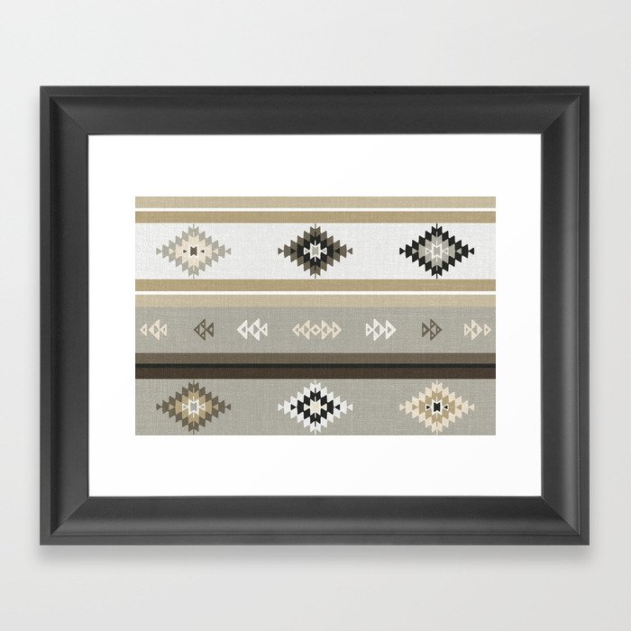 Neutral Kilim Framed Art Print by The Kindred Pines Society6