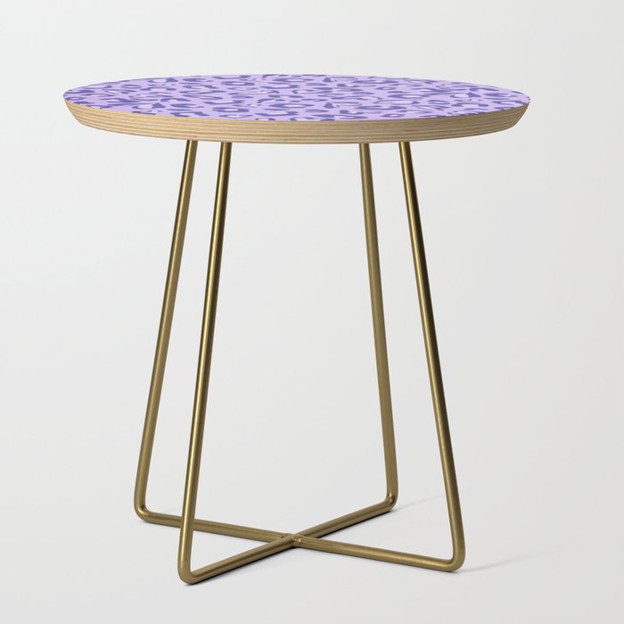 Lavender Very Peri Valentines Hearts Cheetah Spots Wild Animal Print Home Trend Side Table