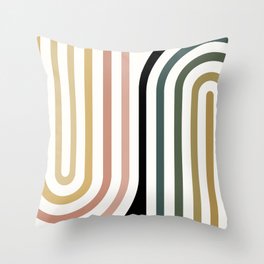 Bold Curvature Stripes XXV Throw Pillow