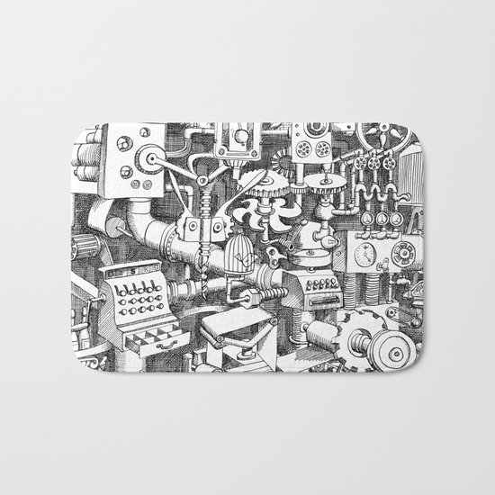 DINNER TIME FOR THE ROBOT Bath Mat