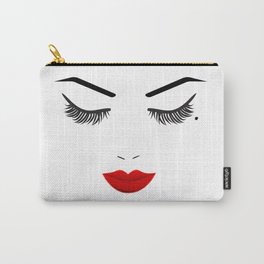 Eye Mole Beauty Face with Red Lips Carry-All Pouch