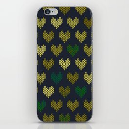 Colorful Knitted Hearts iPhone Skin