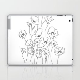Poppy Flowers Line Art Laptop Skin