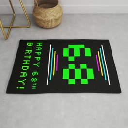 [ Thumbnail: 68th Birthday - Nerdy Geeky Pixelated 8-Bit Computing Graphics Inspired Look Rug ]