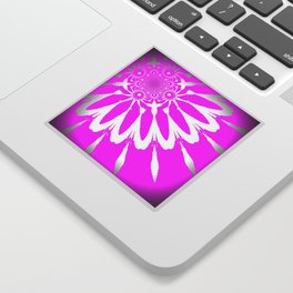 The Modern Flower Glowing Hot Pink Sticker