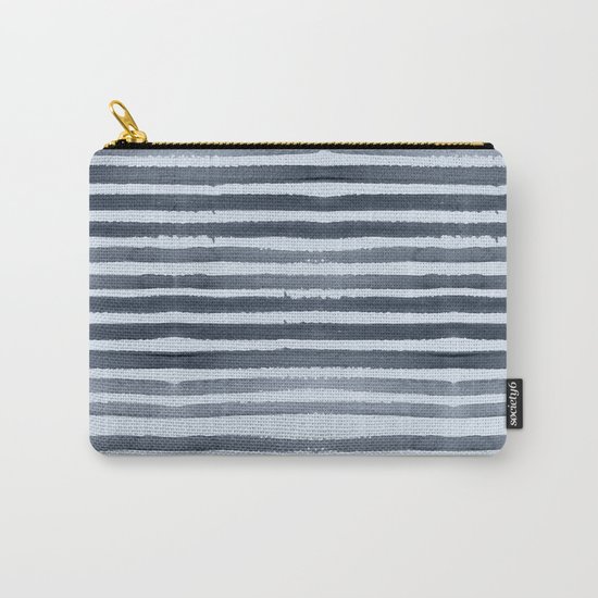Simply Shibori Stripes Indigo Blue on Sky Blue Carry-All Pouch
