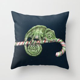 Christmas Chameleon Throw Pillow