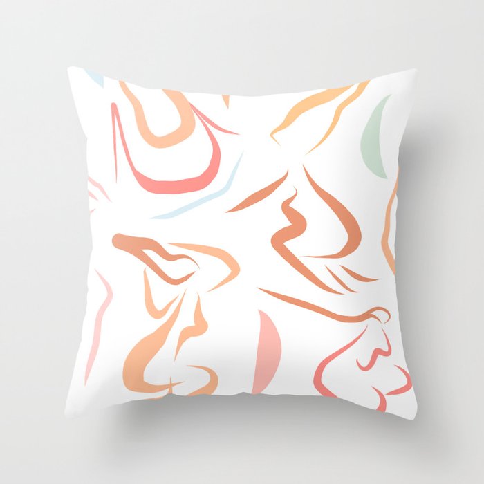 Body line-art Pattern #Matisse Throw Pillow