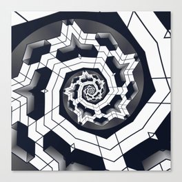 Black and white abstract vortex Canvas Print