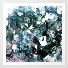 Geode Crystal Turquoise Pink Quartz Art Print