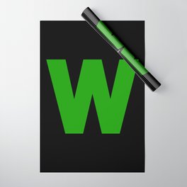 letter W (Green & Black) Wrapping Paper