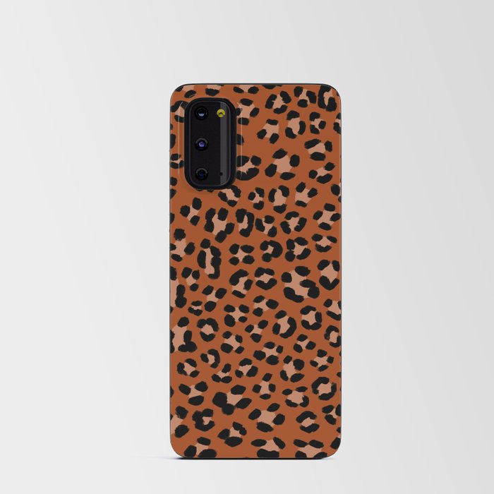 Burnt Orange Leopard Spots Pattern (burnt orange/black) Android Card Case