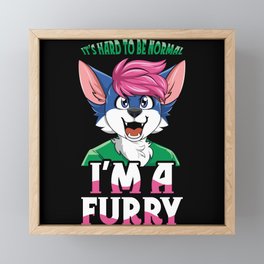 Hard To Normal Furry Tail Ear Furry Person Cosplay Framed Mini Art Print