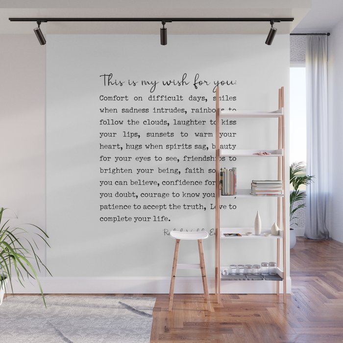 Ralph Waldo Emerson Quote, My Wish For You Wall Mural