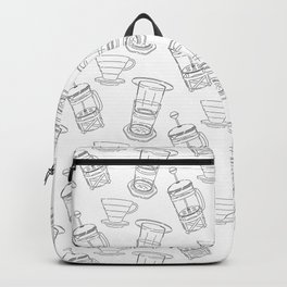 Coffee Brewing Pattern Backpack | Espresso, Craft, Starbucks, Brewing, Coffee, Decaf, Blackandwhite, Graphicdesign, Hario, Minimal 