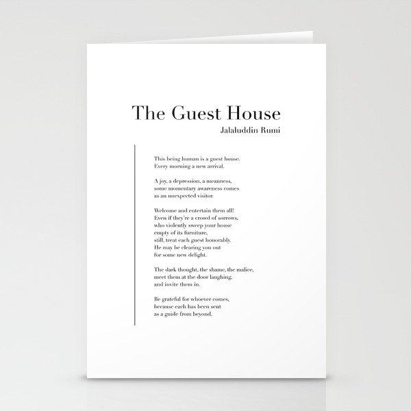 The Guest House by Rumi Stationery Cards