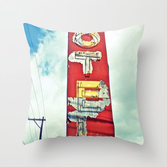 South Tacoma motel sign Throw Pillow
