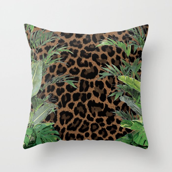 Jungle Leopard Throw Pillow