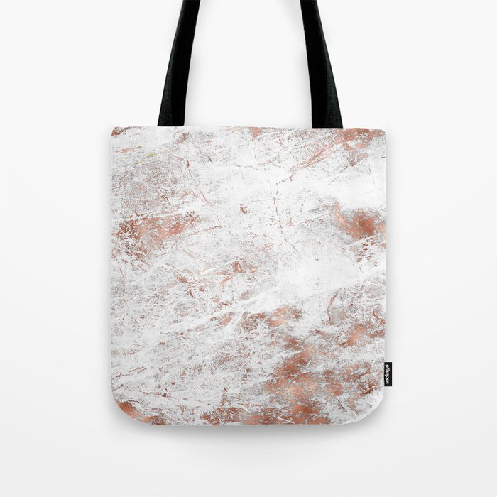 Rose And White Marble Collection Tote Bag