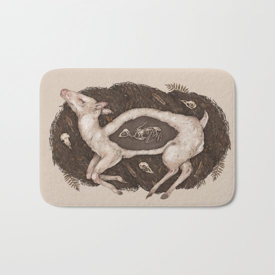 Predaceous Herbivore, Ghost Deer Bath Mat