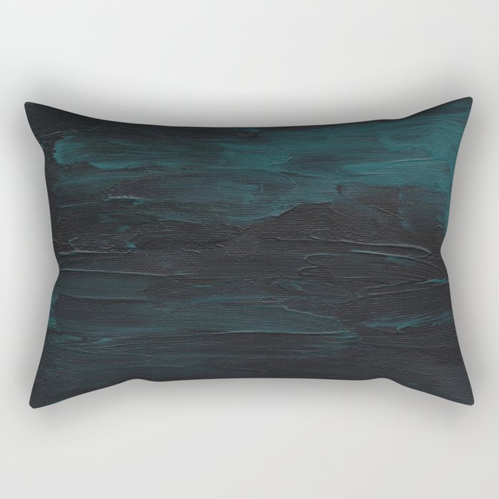 Dark Teal Sea Rectangular Pillow