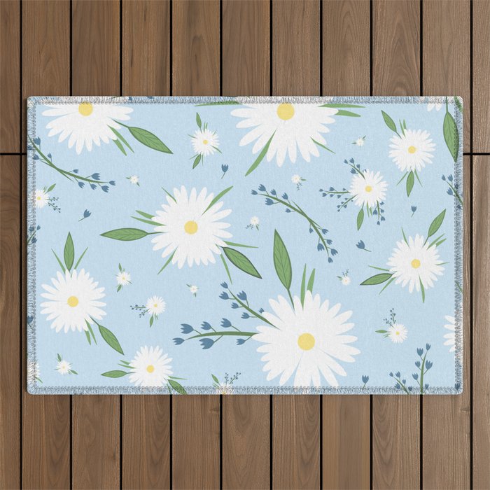 chamomile pattern Outdoor Rug