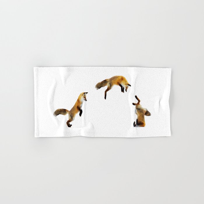 Fox Snow Jump Hand & Bath Towel