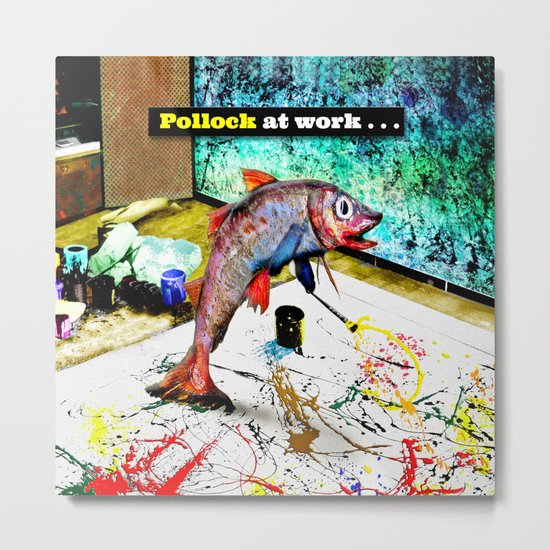 Pollock at Work Metal Print