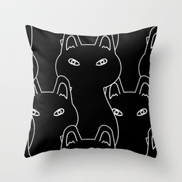 Black Kitty cat pattern Throw Pillow