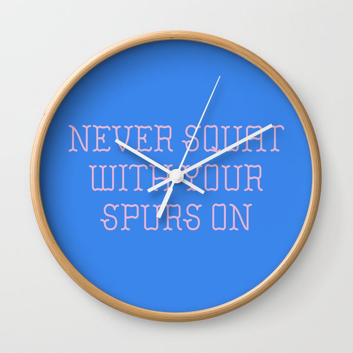 Cautious Squatting, Pink and Blue Wall Clock